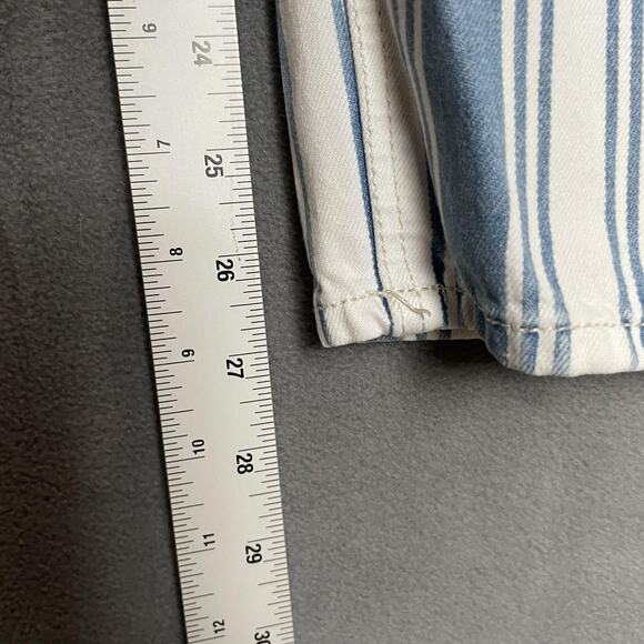 American Eagle Jeans Womens 4 Mom High Rise Striped Blue White Pants Denim - Picture 14 of 14